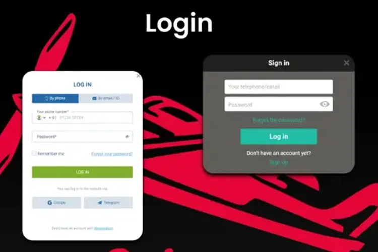 Sign up button on casino website